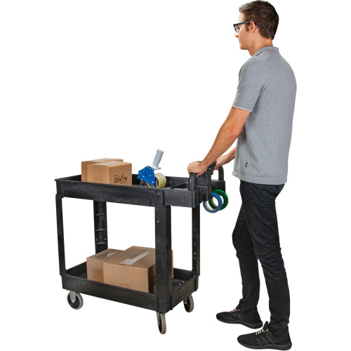 MQ092 Chariot utilitaire, 2 tiers, 17-1/8" x 33-1/2" x 37-5/8", Capacit&eacute; 550 lb