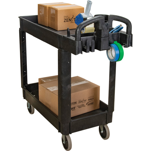 MQ092 Chariot utilitaire, 2 tiers, 17-1/8" x 33-1/2" x 37-5/8", Capacit&eacute; 550 lb