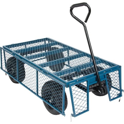 MQ170 Wagon avec c&ocirc;t&eacute;s rabattables, 24" la x 48" la x Capacit&eacute; 800 lb