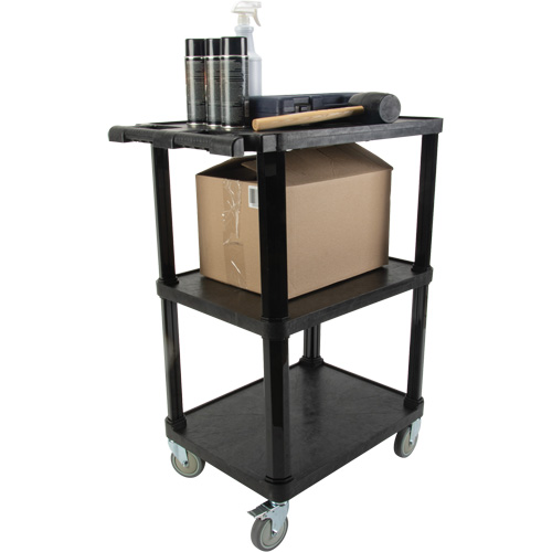 MQ183 Chariot utilitaire avec tablette plate, 3 tiers, 18-1/8" x 37-3/8" x 27-3/4", Capacit&eacute; 330 lb