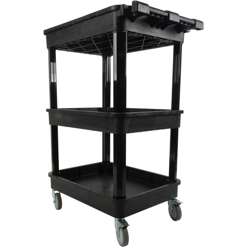 MQ184 Chariot utilitaire avec tablette &agrave; bordure profonde, 3 tiers, 19" x 39-1/2" x 28-1/4", Capacit&eacute; 330 lb