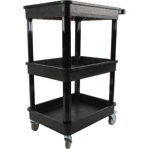 MQ184 Chariot utilitaire avec tablette &agrave; bordure profonde, 3 tiers, 19" x 39-1/2" x 28-1/4", Capacit&eacute; 330 lb