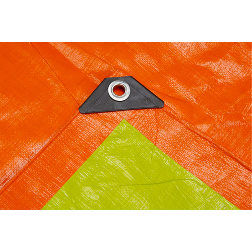 NAA096 B&acirc;che tiss&eacute;e robuste haute visibilit&eacute;, Poly&eacute;thyl&egrave;ne, Vert/Orange, 16' x 20' x 12 mils