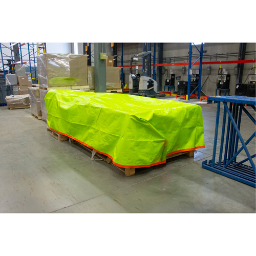 NAA096 B&acirc;che tiss&eacute;e robuste haute visibilit&eacute;, Poly&eacute;thyl&egrave;ne, Vert/Orange, 16' x 20' x 12 mils
