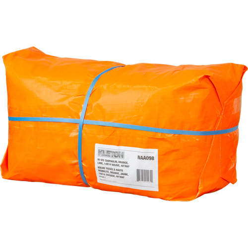 NAA098 B&acirc;che tiss&eacute;e robuste haute visibilit&eacute;, Poly&eacute;thyl&egrave;ne, Vert/Orange, 40' x 60' x 12 mils