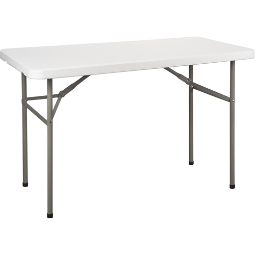 ON598 Folding Table, Rectangular, 48" L x 24" W, Polyethylene, White