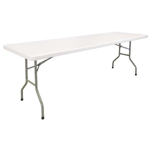 ON600 Table pliante, Rectangulaire, 96" l x 30" la, Poly&eacute;thyl&egrave;ne, Blanc