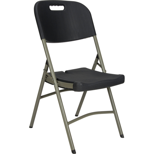 OP448 Folding Chair, Polyethylene, Black, 350 lbs. Weight Capacity