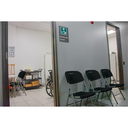 OP448 Folding Chair, Polyethylene, Black, 350 lbs. Weight Capacity