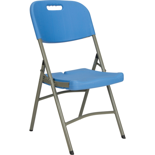 OP449 Folding Chair, Polyethylene, Blue, 350 lbs. Weight Capacity