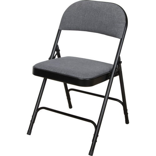 OR434 Deluxe Fabric Padded Folding Chair, Steel, Grey, 300 lbs. Weight Capacity