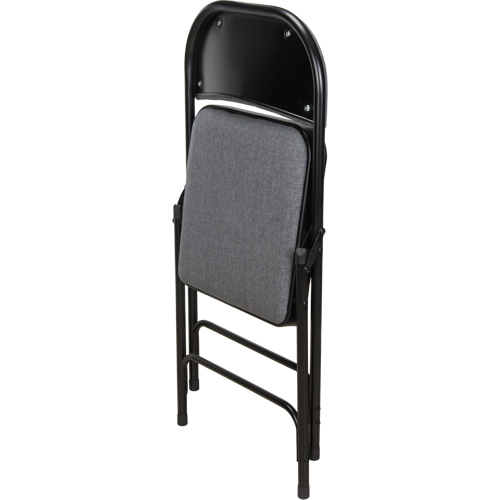 OR434 Deluxe Fabric Padded Folding Chair, Steel, Grey, 300 lbs. Weight Capacity