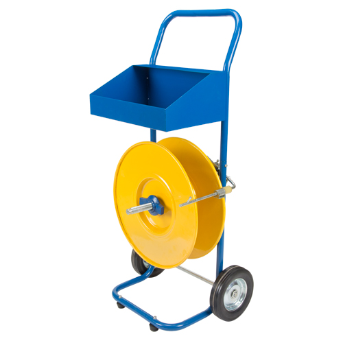 PF807 Strapping Dispenser, Polyester/Polypropylene Straps, 8" Core Dia., 8" Roll Width
