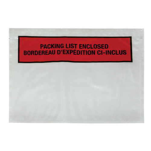 PF882 Packing List Envelope, 7" L x 5-1/2" W, Backloading Style