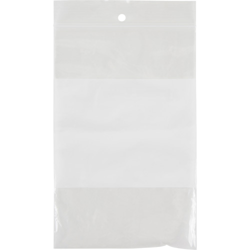 PF926 White Block Poly Bags, Reclosable, 6" x 4", 2 mils