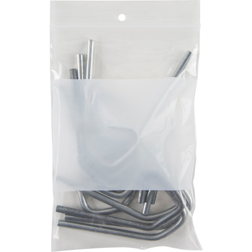 PF926 White Block Poly Bags, Reclosable, 6" x 4", 2 mils
