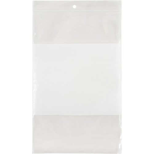 PF941 White Block Poly Bags, Reclosable, 9" x 6", 2 mils