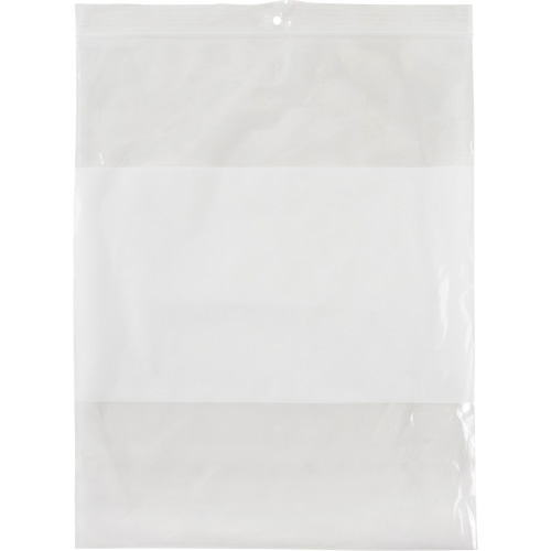 PF948 White Block Poly Bags, Reclosable, 10" x 8", 2 mils