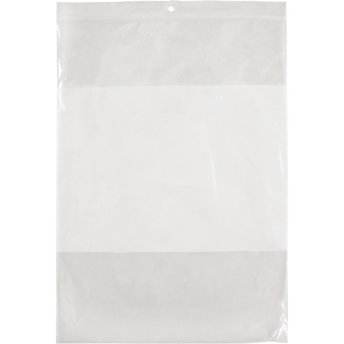 PF951 White Block Poly Bags, Reclosable, 12" x 9", 2 mils