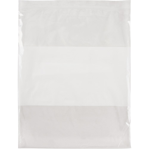 PF963 White Block Poly Bags, Reclosable, 15" x 12", 2 mils