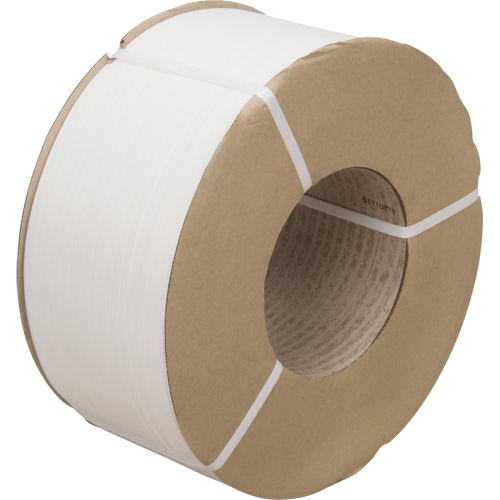 PF983 Strapping, Polypropylene, 3/8" W x 12900' L, White, Machine Grade