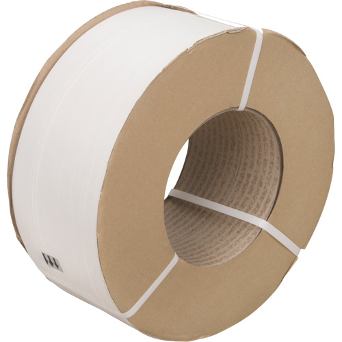 PF984 Strapping, Polypropylene, 1/2" W x 9900' L, White, Machine Grade