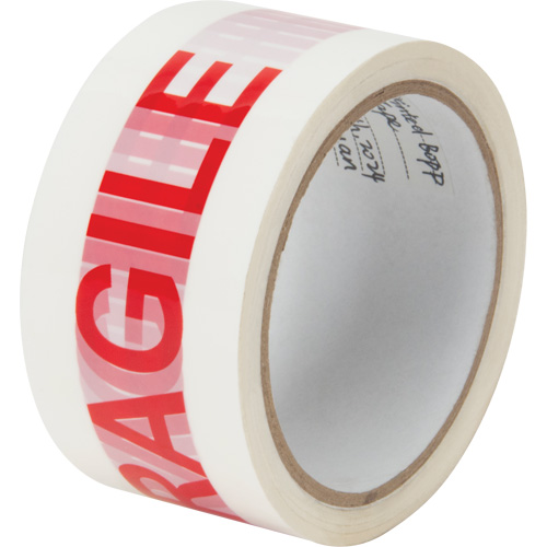 PG724 "Fragile" Box Sealing Tape, Hot Melt Adhesive, 2 mils, 48 mm (2") x 100 m (328')