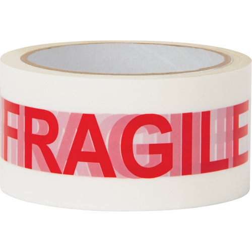 PG724 "Fragile" Box Sealing Tape, Hot Melt Adhesive, 2 mils, 48 mm (2") x 100 m (328')