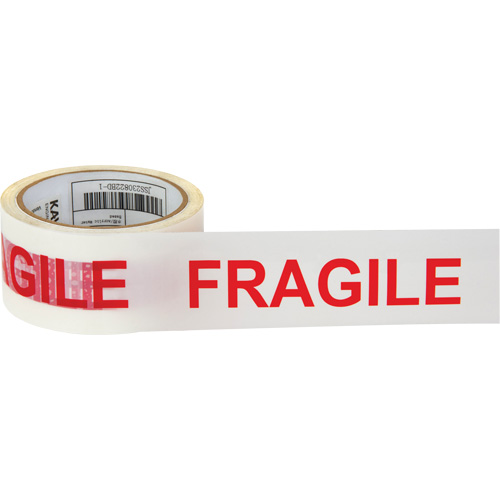 PG724 "Fragile" Box Sealing Tape, Hot Melt Adhesive, 2 mils, 48 mm (2") x 100 m (328')