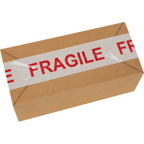 PG724 "Fragile" Box Sealing Tape, Hot Melt Adhesive, 2 mils, 48 mm (2") x 100 m (328')
