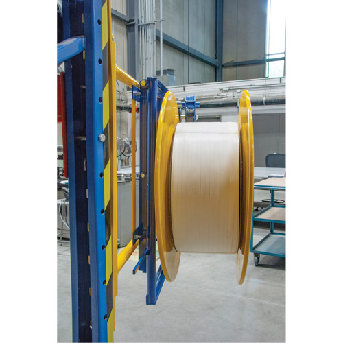 PG777 Distributeur de feuillards, Feuillard Polyester/Acier/Polypropyl&egrave;ne, Dia de noyau 16"/8", largeur de rouleau 3"/8"/6"