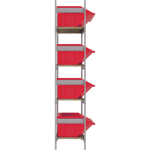 RL980 &eacute;tag&egrave;res larges avec bacs g&eacute;ants en plastique, Acier, Sans boulons, Capacit&eacute; 800 lb, 66" la x 72" h x 18" p