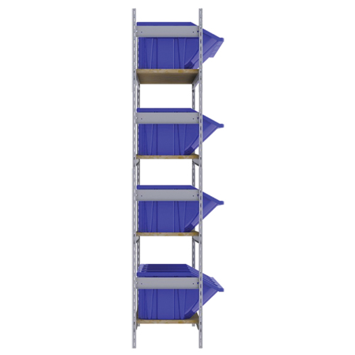 RL981 &eacute;tag&egrave;res larges avec bacs g&eacute;ants en plastique, Acier, Sans boulons, Capacit&eacute; 800 lb, 66" la x 72" h x 18" p