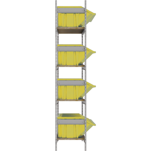 RL983 &eacute;tag&egrave;res larges avec bacs g&eacute;ants en plastique, Acier, Sans boulons, Capacit&eacute; 800 lb, 66" la x 72" h x 18" p
