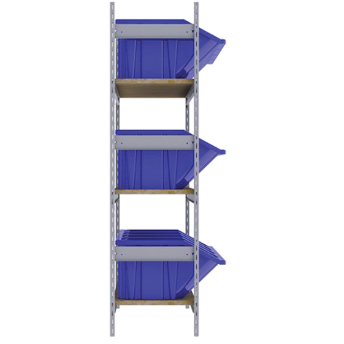 RL985 &eacute;tag&egrave;res larges avec bacs g&eacute;ants en plastique, Acier, Sans boulons, Capacit&eacute; 800 lb, 66" la x 60" h x 18" p