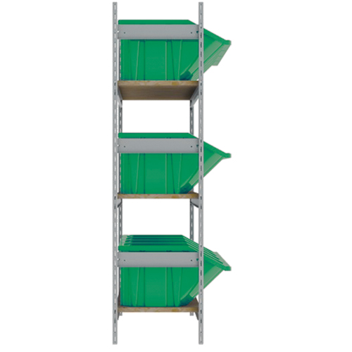 RL986 &eacute;tag&egrave;res larges avec bacs g&eacute;ants en plastique, Acier, Sans boulons, Capacit&eacute; 800 lb, 66" la x 60" h x 18" p