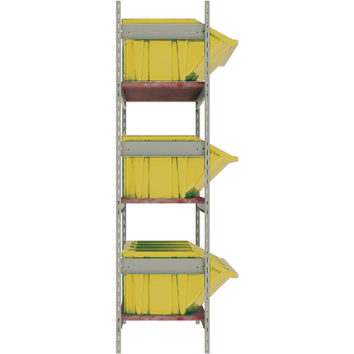 RL987 &eacute;tag&egrave;res larges avec bacs g&eacute;ants en plastique, Acier, Sans boulons, Capacit&eacute; 800 lb, 66" la x 60" h x 18" p