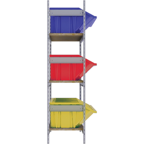 RL988 &eacute;tag&egrave;res larges avec bacs g&eacute;ants en plastique, Acier, Sans boulons, Capacit&eacute; 800 lb, 66" la x 60" h x 18" p