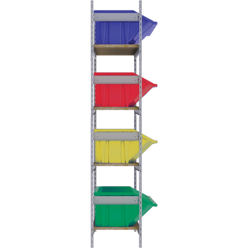 RL989 &eacute;tag&egrave;res larges avec bacs g&eacute;ants en plastique, Acier, Sans boulons, Capacit&eacute; 800 lb, 66" la x 72" h x 18" p