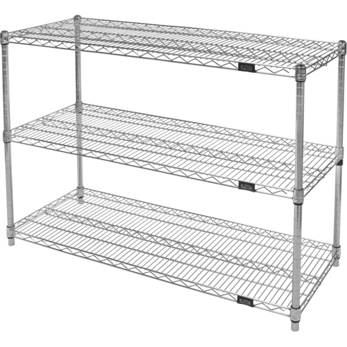 RN841 Heavy-Duty Chromate Wire Shelving, 3 Tiers, 30" W x 33" H x 18" D