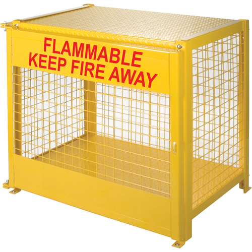 SAF836 Armoires pour cylindres &agrave; gaz, nbre de bouteilles: 6, 44" , 30" , 37" , Jaune