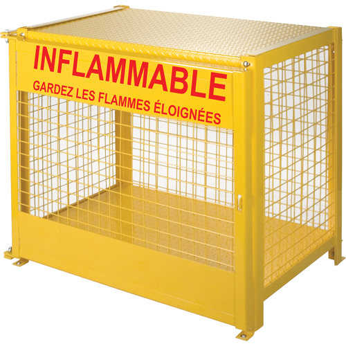 SAF836 Armoires pour cylindres &agrave; gaz, nbre de bouteilles: 6, 44" , 30" , 37" , Jaune