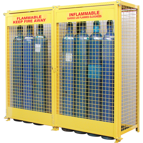 SAF848 Armoires pour cylindres &agrave; gaz, nbre de bouteilles: 20, 88" , 30" , 74" , Jaune