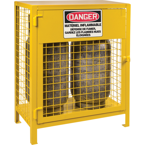 SEB837 Armoires pour cylindres &agrave; gaz, nbre de bouteilles: 2, 30" , 17" , 37" , Jaune