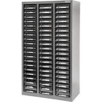CA890 Casiers pour pi&egrave;ces KPC-300, Acier galvanis&eacute;, 60 tiroirs, 21-3/10" x 10-2/5" x 36-9/10", Gris