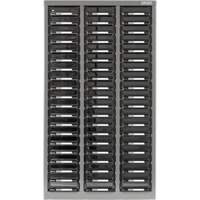 CA890 Casiers pour pi&egrave;ces KPC-300, Acier galvanis&eacute;, 60 tiroirs, 21-3/10" x 10-2/5" x 36-9/10", Gris