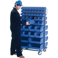 CB089 Support mobile deux c&ocirc;t&eacute;s pour bacs, &agrave; deux c&ocirc;t&eacute;s, 96 bacs, 36" la x 24" p x 63" h