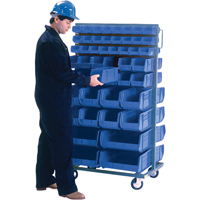 Double-Sided Mobile Bin Rack, Double-sided, 96 bins, 36" W x 24" D x 63" H CB089 | KLETON