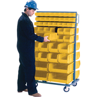 CB091 Support mobile deux c&ocirc;t&eacute;s pour bacs, &agrave; deux c&ocirc;t&eacute;s, 96 bacs, 36" la x 24" p x 63" h