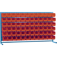 CB176 Rayonnage &agrave; persienne avec bacs, 72 bacs, 72" la x 15" p x 40" h